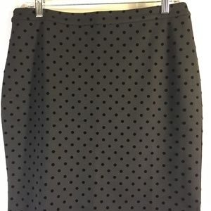 LOFT Skirt, Black Polka Dot, 8, NWT